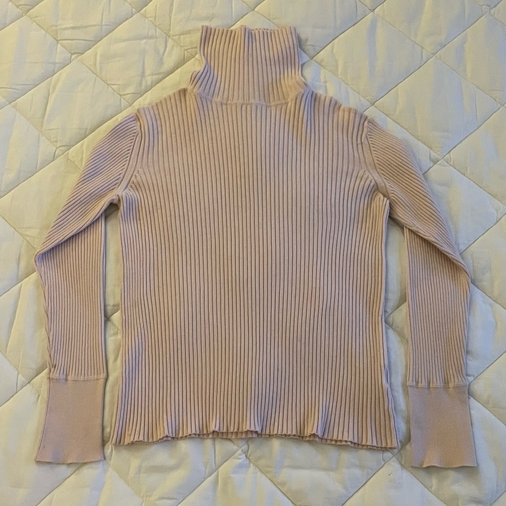 GAP Gapstretch Women’s Light Pale Pink Stretchy Turtleneck Sweater